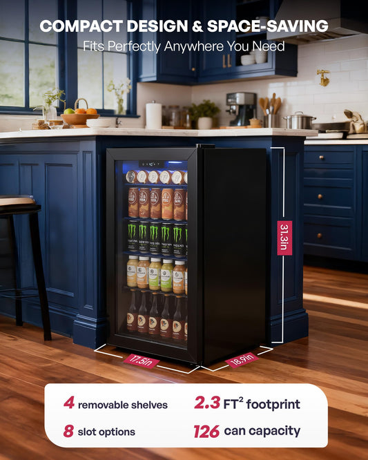 Icyglee 126 Can Beverage Cooler for Soda Beer & Wine