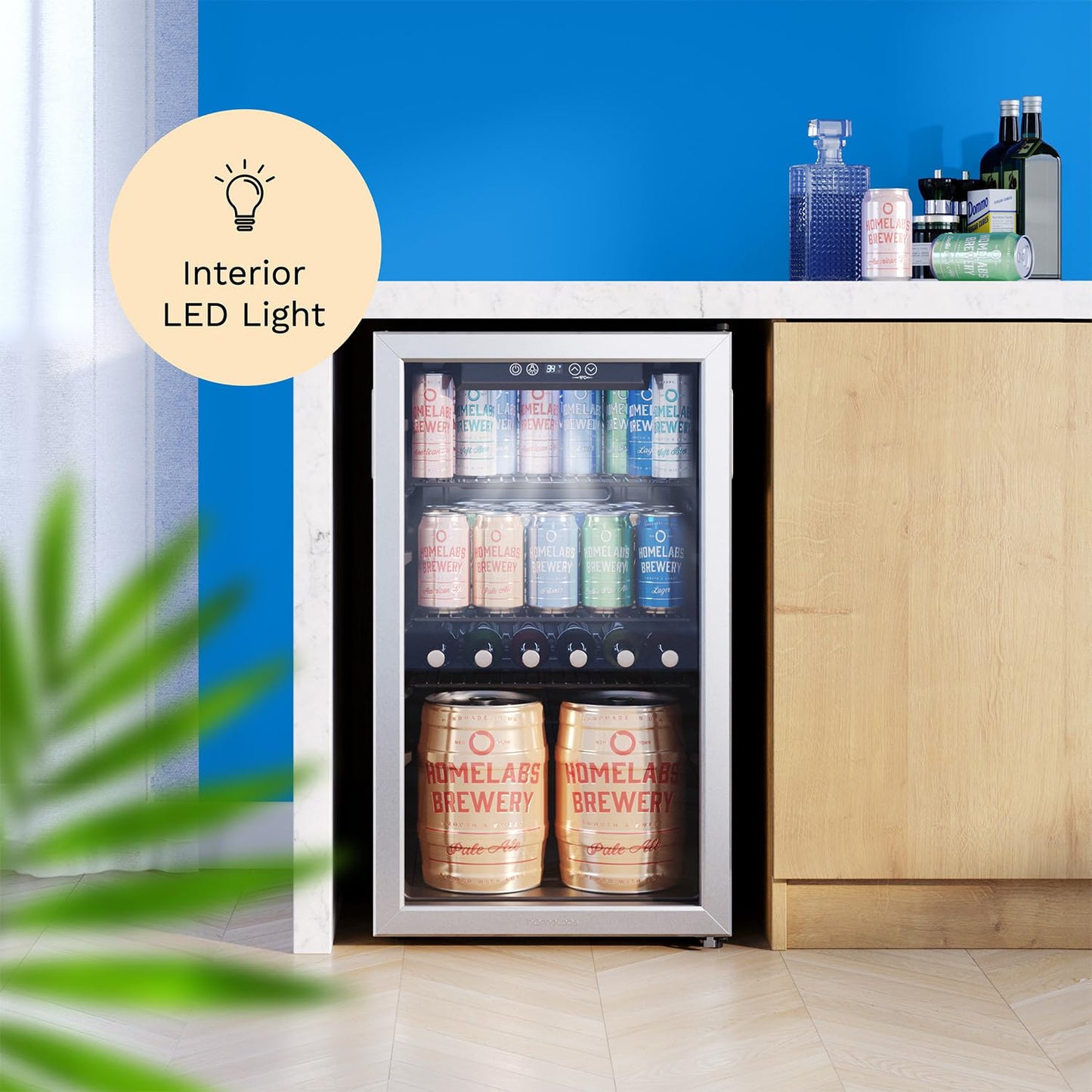 hOmeLabs 120 Can Beverage Cooler for Beer Soda & Wine