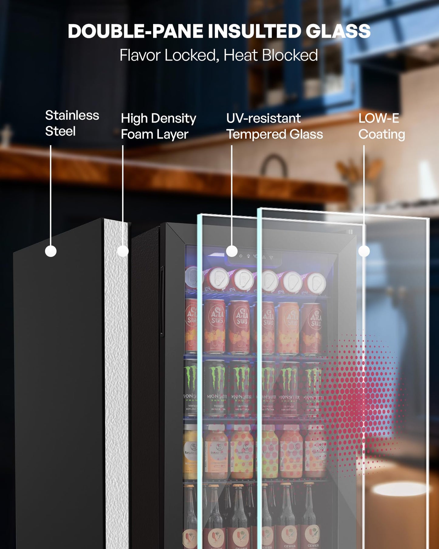 Icyglee 126 Can Beverage Cooler for Soda Beer & Wine