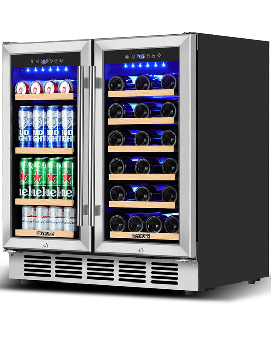 ORYMUSE 30 Inch Wine & Beverage Refrigerator Dual Zone